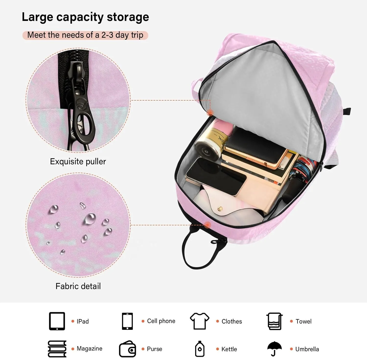 GAIGEO Yellow Amethyst Gradient Ombre Racket Bag, Multilayer Design Tennis Ball Bag, Sports and Daily Use