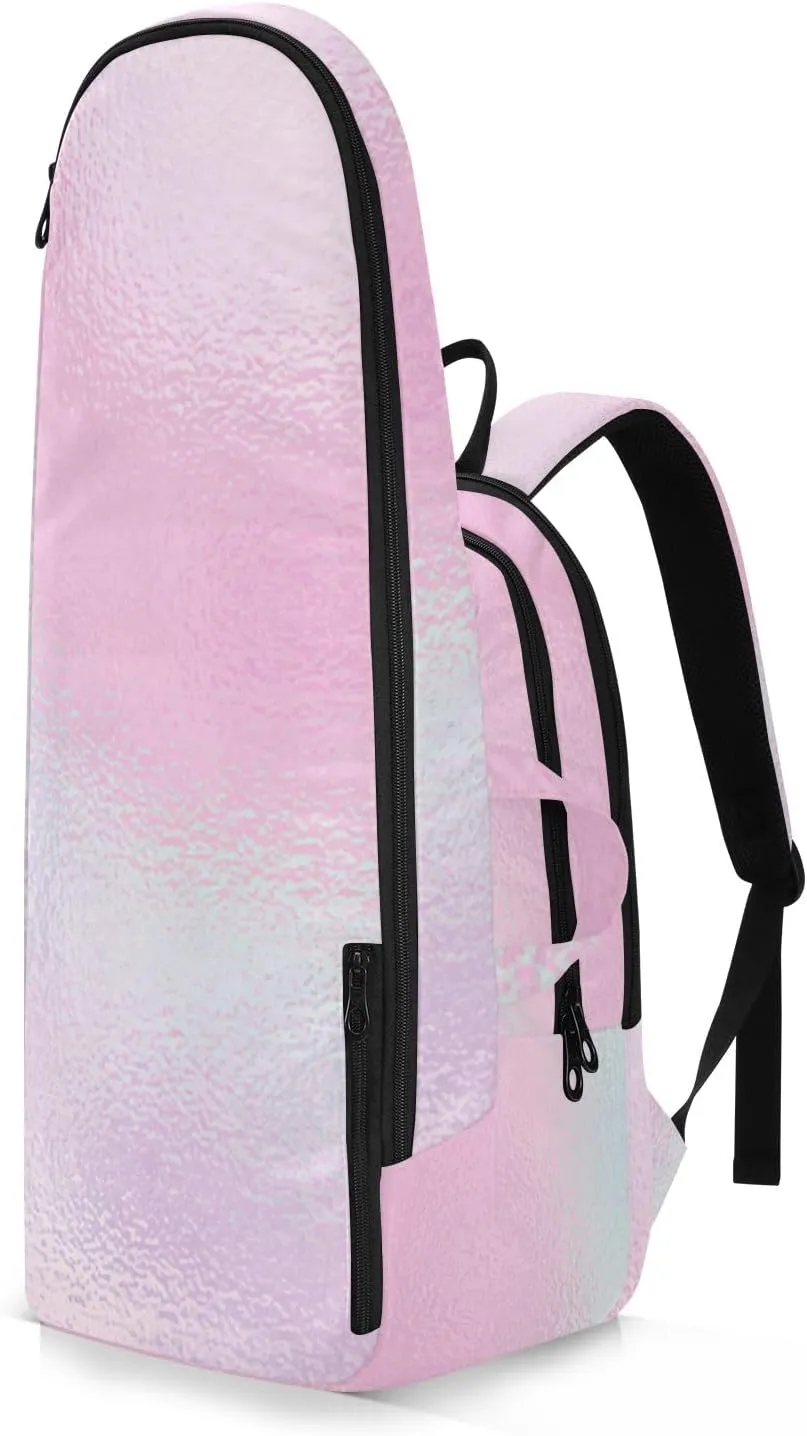 GAIGEO Yellow Amethyst Gradient Ombre Racket Bag, Multilayer Design Tennis Ball Bag, Sports and Daily Use