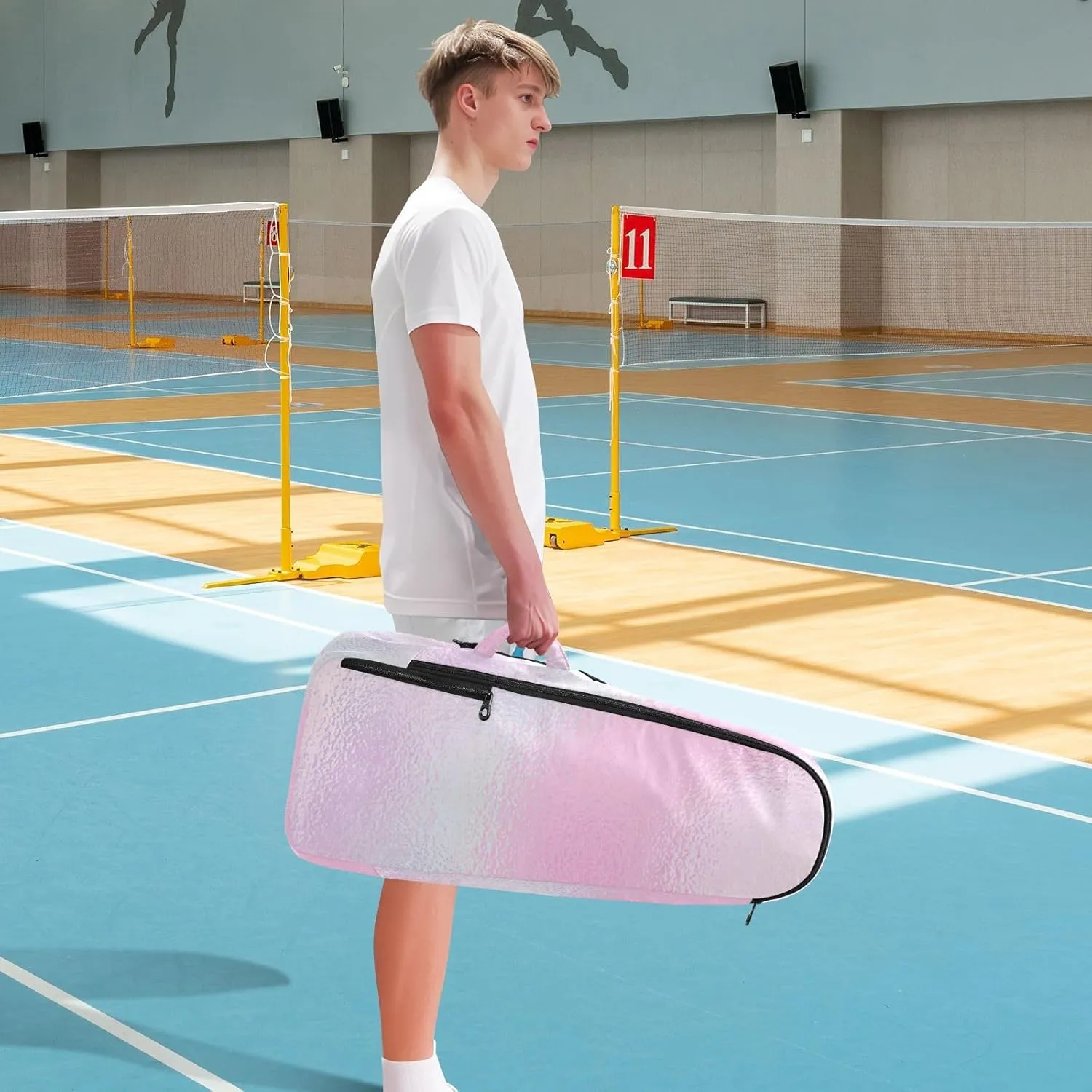 GAIGEO Yellow Amethyst Gradient Ombre Racket Bag, Multilayer Design Tennis Ball Bag, Sports and Daily Use