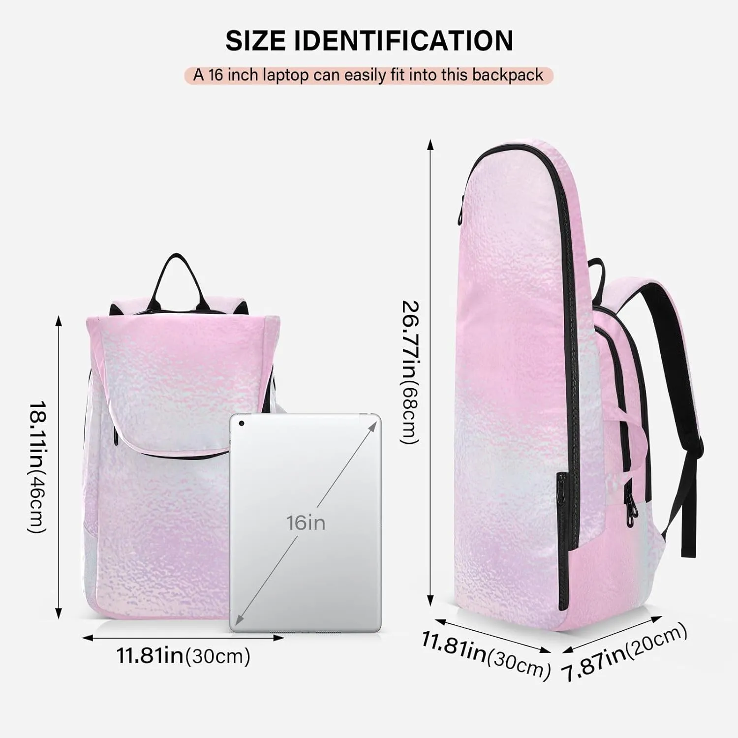 GAIGEO Yellow Amethyst Gradient Ombre Racket Bag, Multilayer Design Tennis Ball Bag, Sports and Daily Use