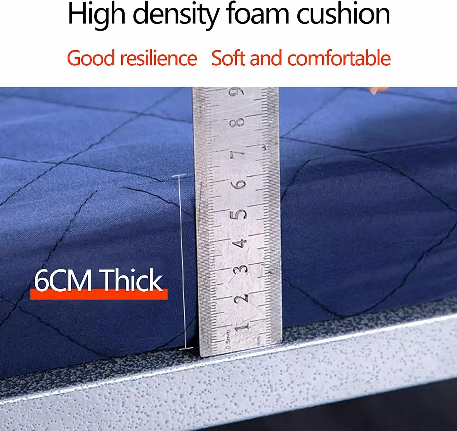 Generic Portable Folding Bed with Mattress 5 Adjustable Backrests Folding Camping Cot for Adults with High Rebound Cotton Filling Perfect for Camping(Blue A,188 * 110 * 28cm)