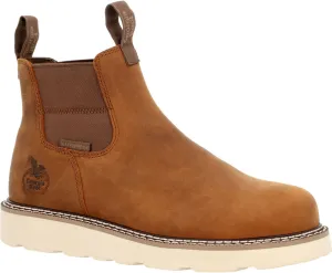 Georgia Boot Core 37 Wedge Waterproof Chelsea Work Boot, Barracuda Gold, Size 10.5(W)