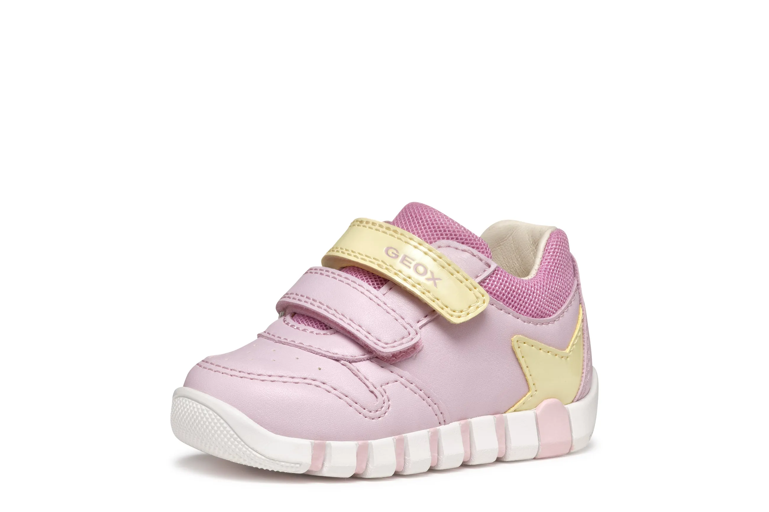 Geox Iupidoo Girls Pink Yellow Trainer
