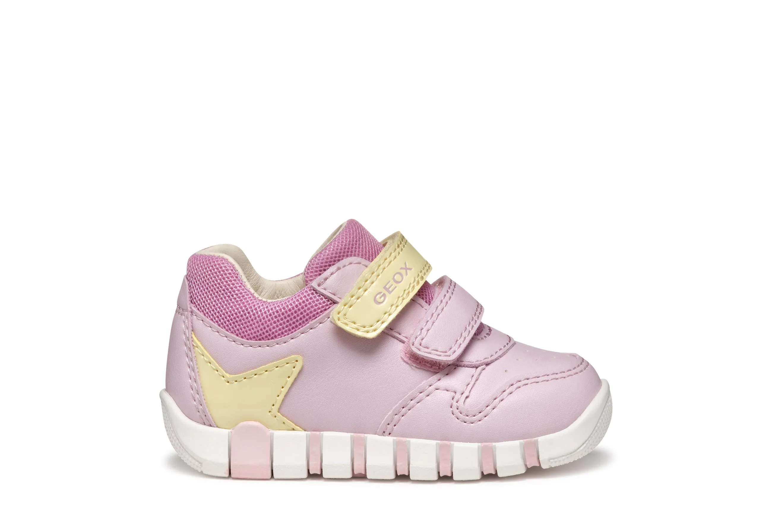 Geox Iupidoo Girls Pink Yellow Trainer