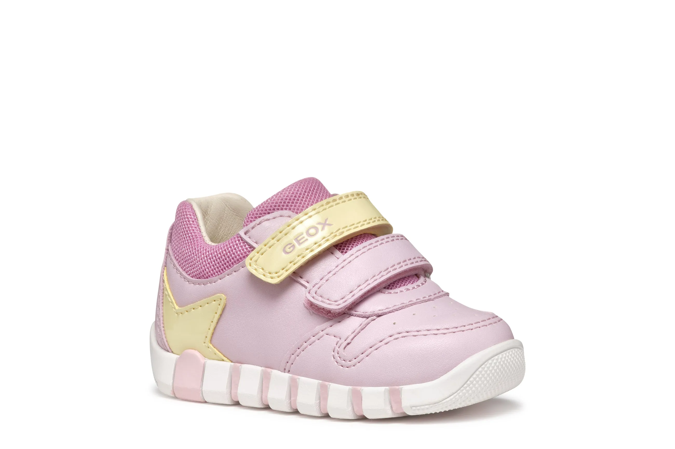 Geox Iupidoo Girls Pink Yellow Trainer