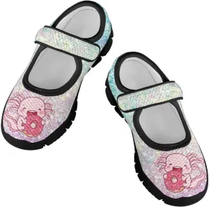 Girls Axolotl Mary Jane Dress Shoes Glitter Ballerina Princess Flat for Wedding, Party, Birthday US 11-2.5