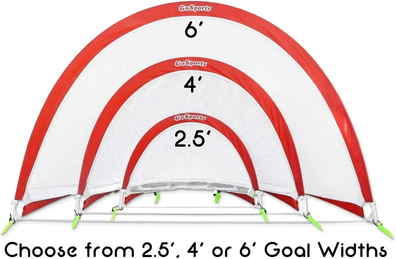 GoSports Portable Pop-Up Soccer Goals for Backyard - Kids & Adults - Set of Two Nets with Agility Training Cones and Carrying Case