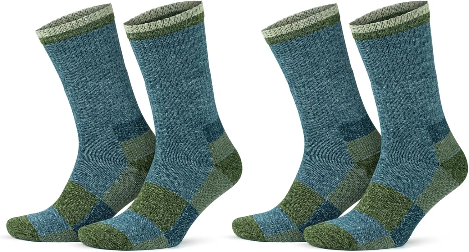 GoWith Merino Wool Full Cushion Hiking Socks for Men & Women, Thermal Warm Seamless Crew Boot Socks for Hikers, Mountaineers