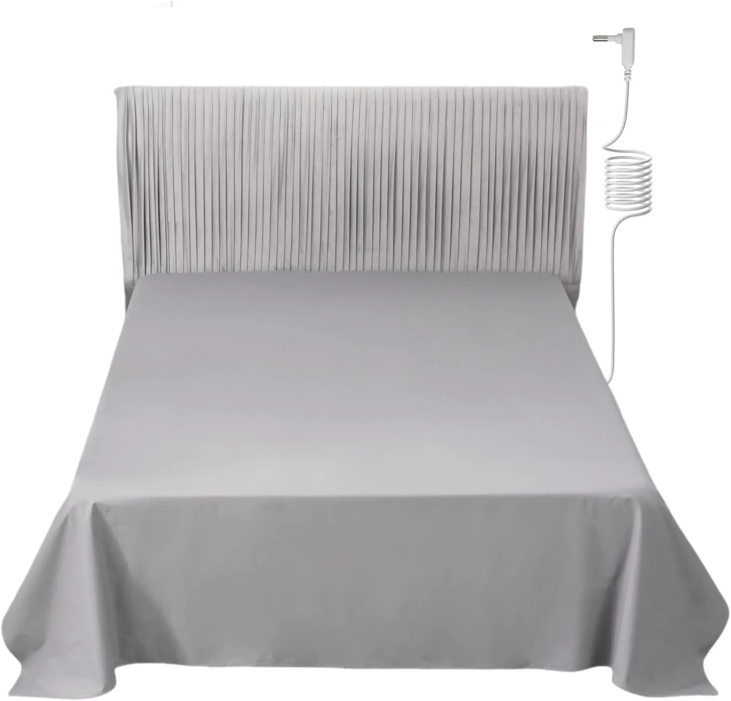 Grounding Sheets Queen Size with 15' Grounded Cord 90% Organic Cotton & 10% Pure Silver Fiber Grounding Flat Sheet Conductive Earthing Sheets Earth Connected Bedding, Gray