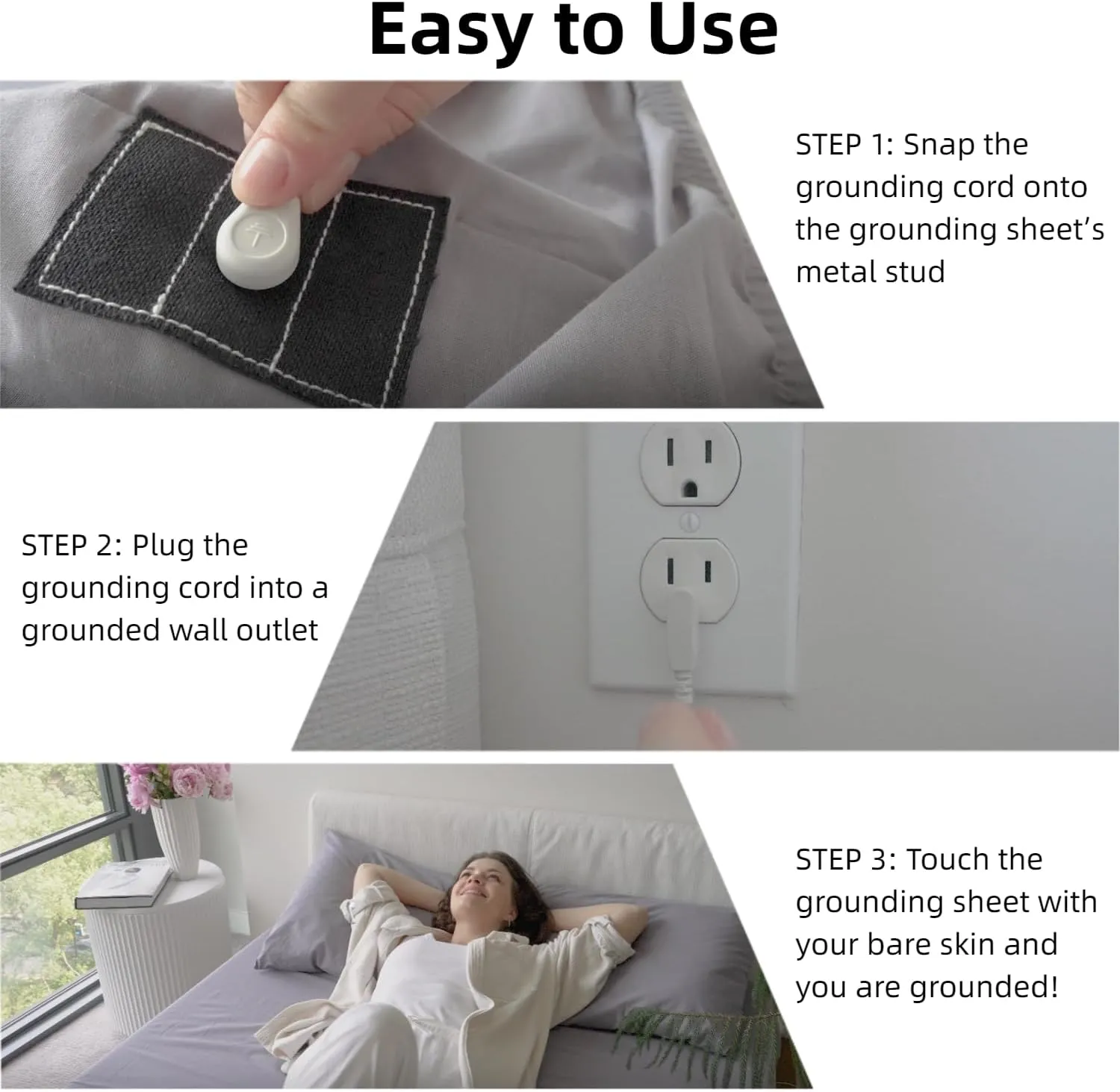 Grounding Sheets Queen Size with 15' Grounded Cord 90% Organic Cotton & 10% Pure Silver Fiber Grounding Flat Sheet Conductive Earthing Sheets Earth Connected Bedding, Gray