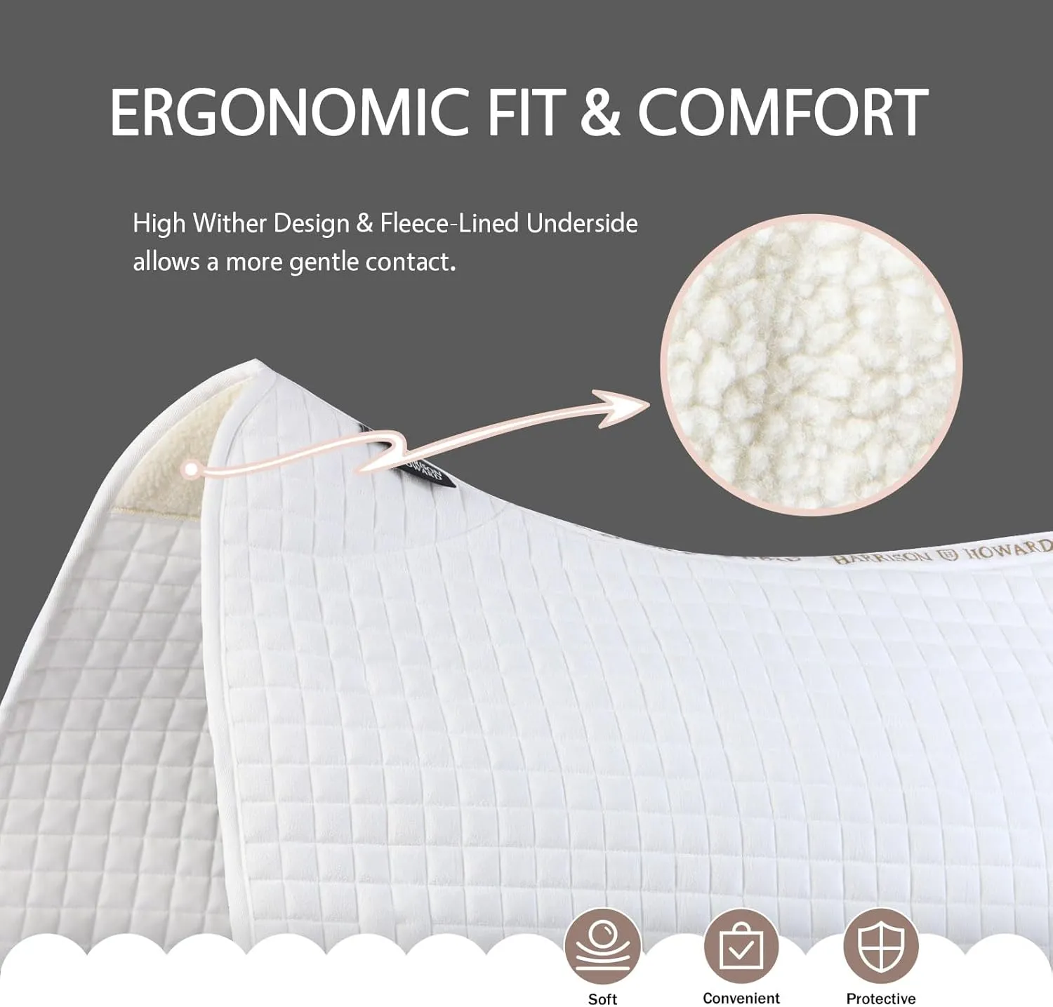 Harrison Howard All-Purpose Square Quilted Western Saddle Pad Breathable, Shock-Absorbing Saddle Pad Comfortable Fit for Horses