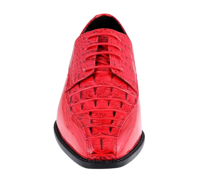 Harvey Red Alligator Print Oxfords