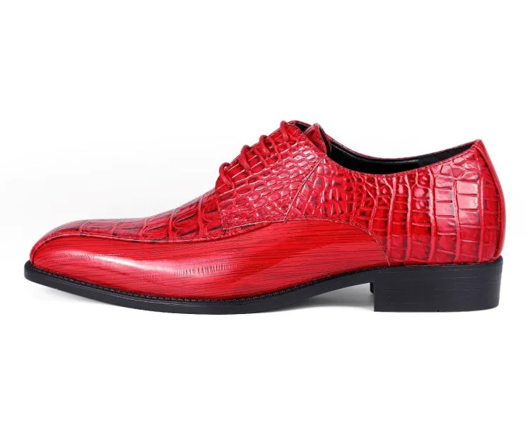 Harvey Red Alligator Print Oxfords