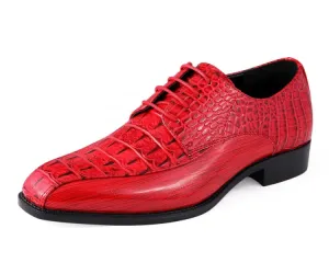 Harvey Red Alligator Print Oxfords