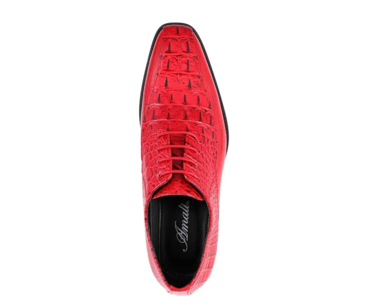 Harvey Red Alligator Print Oxfords
