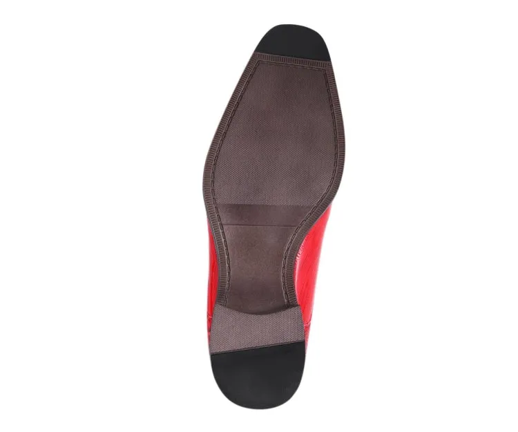 Harvey Red Alligator Print Oxfords