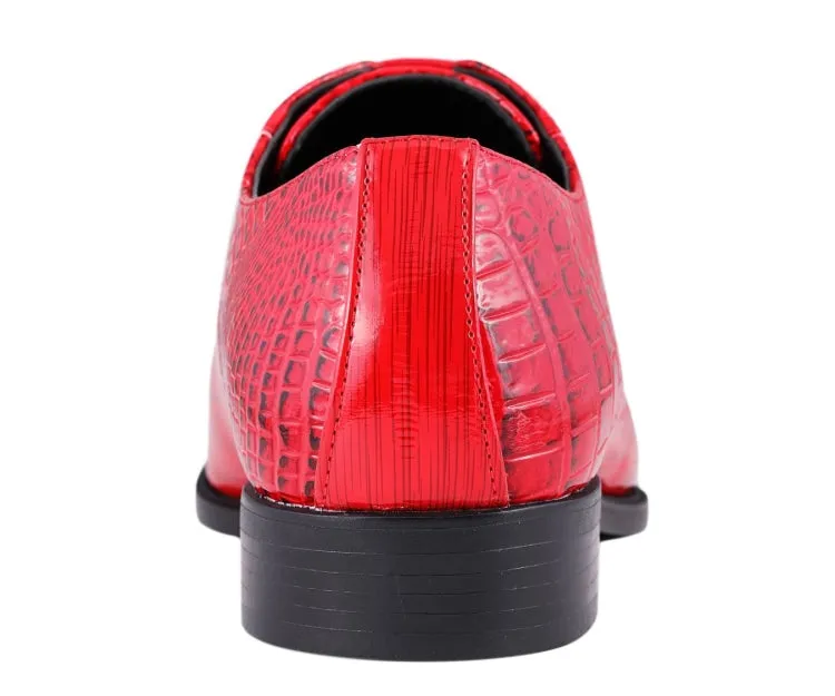 Harvey Red Alligator Print Oxfords
