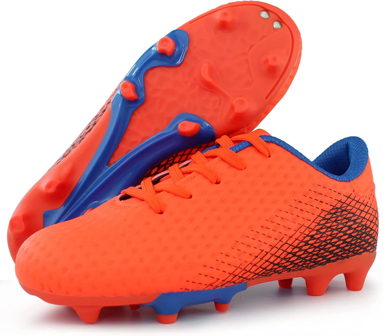 Hawkwell Kids Athletic Firm Ground Outdoor Comfortable Soccer Cleats Shoes(Toddler/Little Kid/Big Kid)