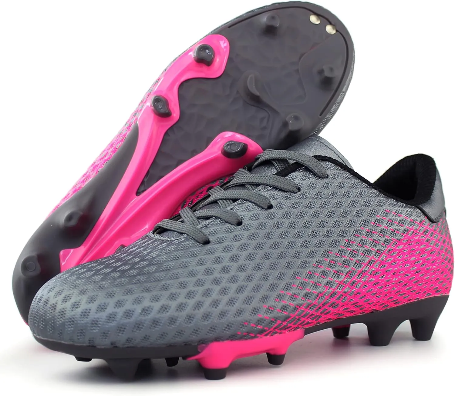 Hawkwell Kids Athletic Firm Ground Outdoor Comfortable Soccer Cleats Shoes(Toddler/Little Kid/Big Kid)