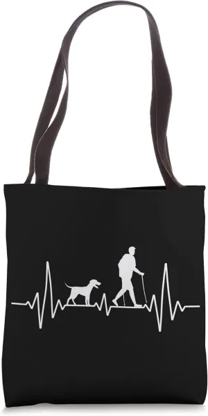 Heartbeat Nordic Walking Dog Owner Walker Marathon Endurance Tote Bag