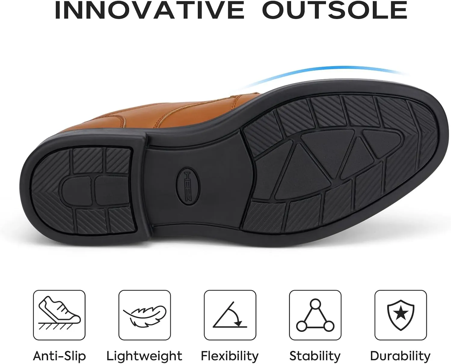 HEEZ Mens Dress Shoes Oxford Shoes for Men Split Leather Comfortable Nonslip Formal Business Shoes