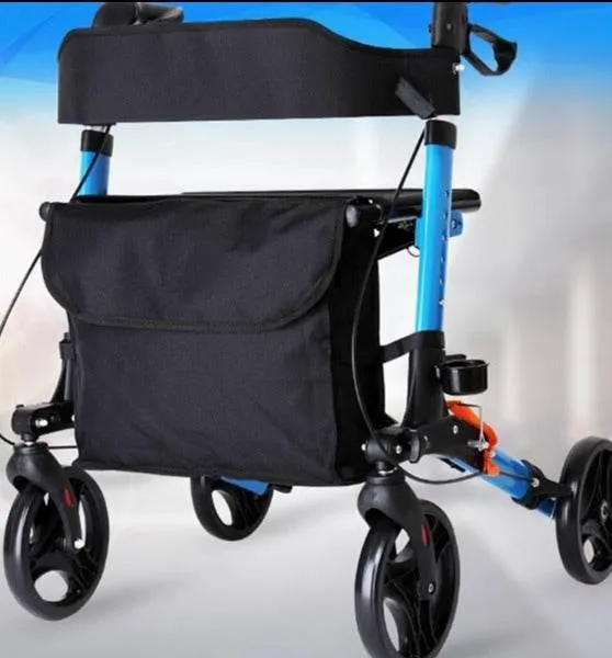 Height Adjustable Foldable Walker - Portable Mobility Aid for Seniors