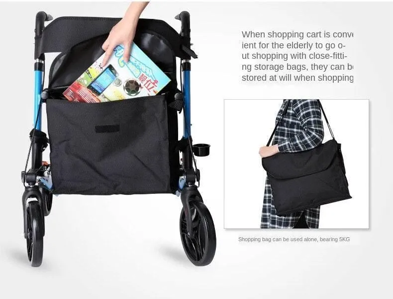 Height Adjustable Foldable Walker - Portable Mobility Aid for Seniors