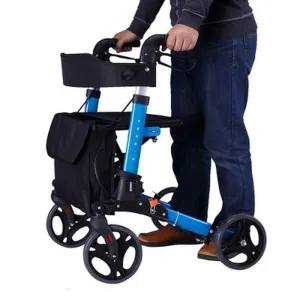 Height Adjustable Foldable Walker - Portable Mobility Aid for Seniors