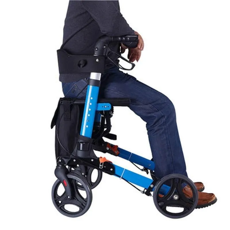 Height Adjustable Foldable Walker - Portable Mobility Aid for Seniors