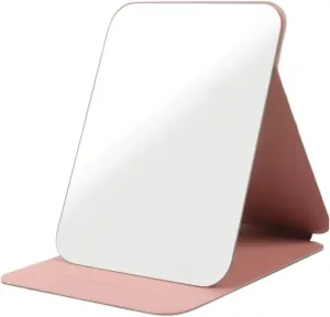 HIHELO Desktop Foldable Makeup Mirror Home Portable Simple Large Desktop Makeup Mirror High-Definition Makeup Mirror (Color : Gray, Size : L)