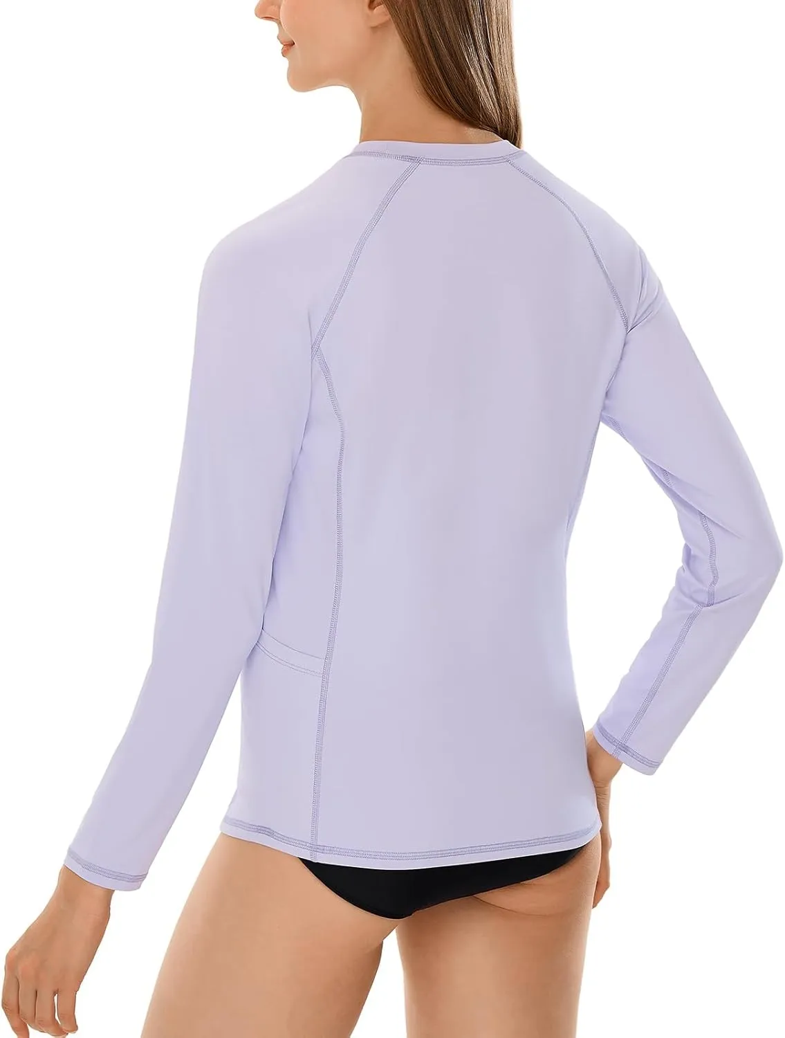 HODOSPORTS Rash Guard for Women UPF 50  Swim Shirt with Pockets Sun Protection Shirts Lightweight Long Sleeve