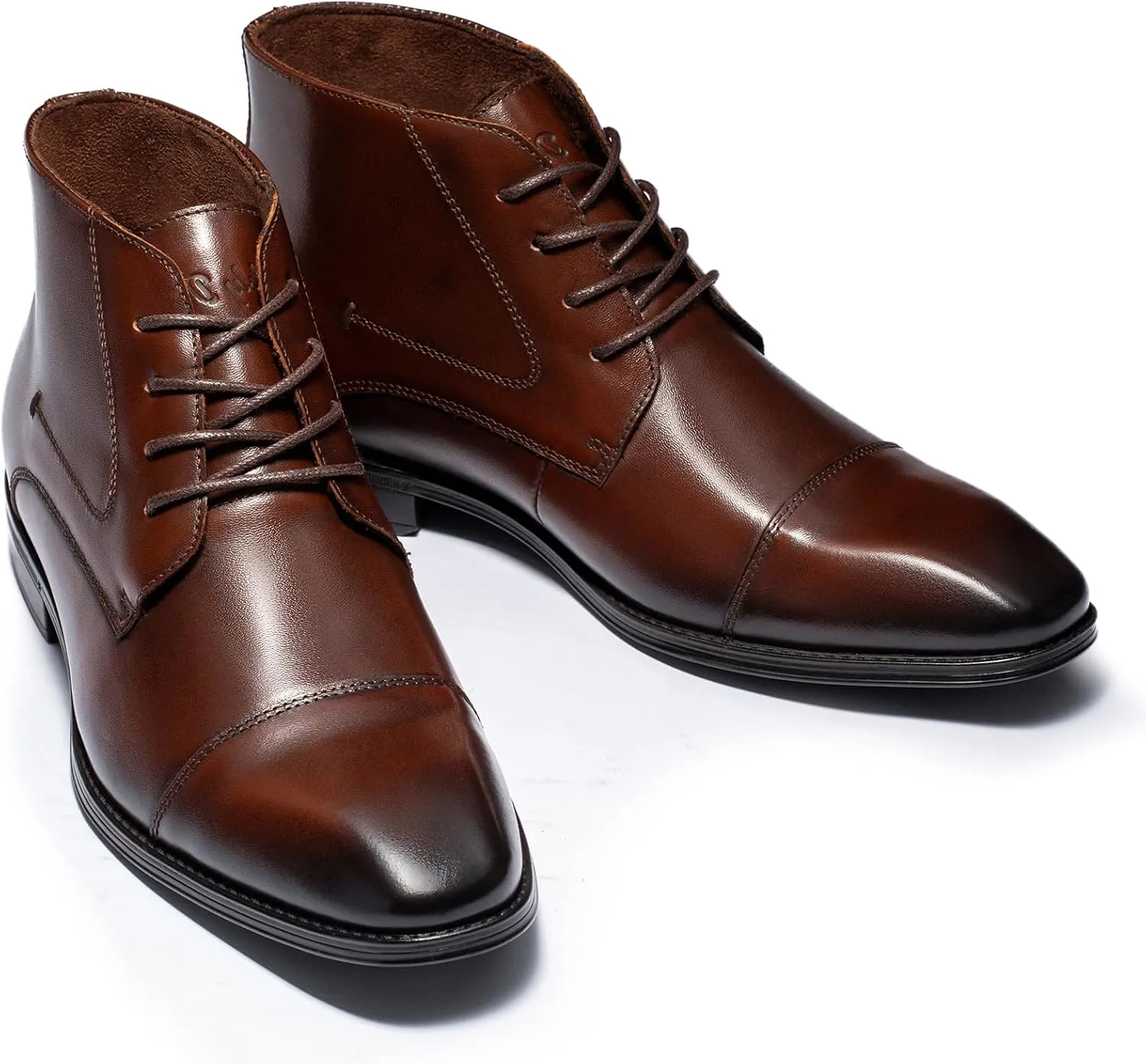 Holy dove Mens Dress Boots,Premium Leather Oxford Chukka, Waterproof Non-Slip Business Boots for Men‌‌
