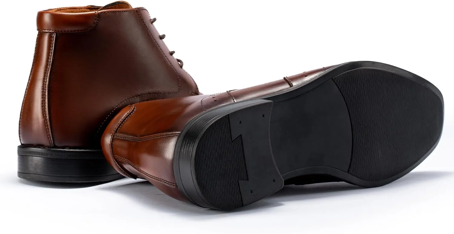 Holy dove Mens Dress Boots,Premium Leather Oxford Chukka, Waterproof Non-Slip Business Boots for Men‌‌