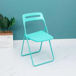 Home Outdoor Dining air Folding air Stool Plastic Portable backrest air(Blu)