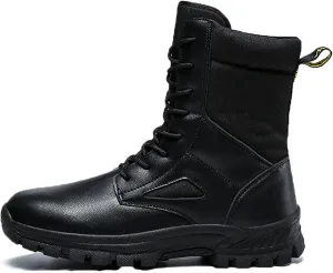 hongrenamz Walking Boots Men's Camping Waterproof High Top Non-Slip Trekking Trail Outdoor Shoes for Adults Black-EU40/US7.5