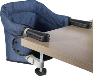 Hook On Chair, Clip on High Chair, Fold-Flat Storage Portable Baby Feeding Seat, High Load Design, Attach to Fast Table Chair Removable Seat for Home and Travel(Navy Blue)