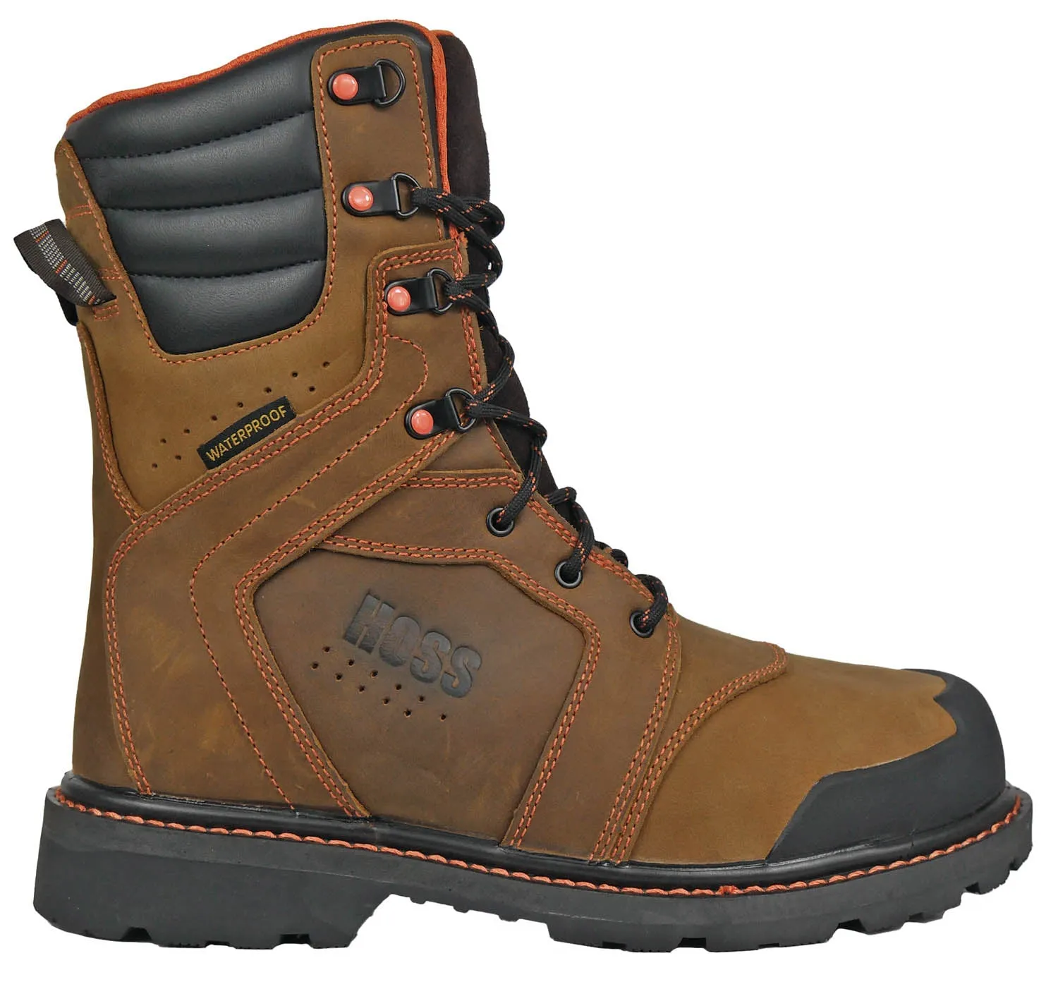 Hoss Boots Mens Clash 1000G Comp Toe Brown Leather Work Boots