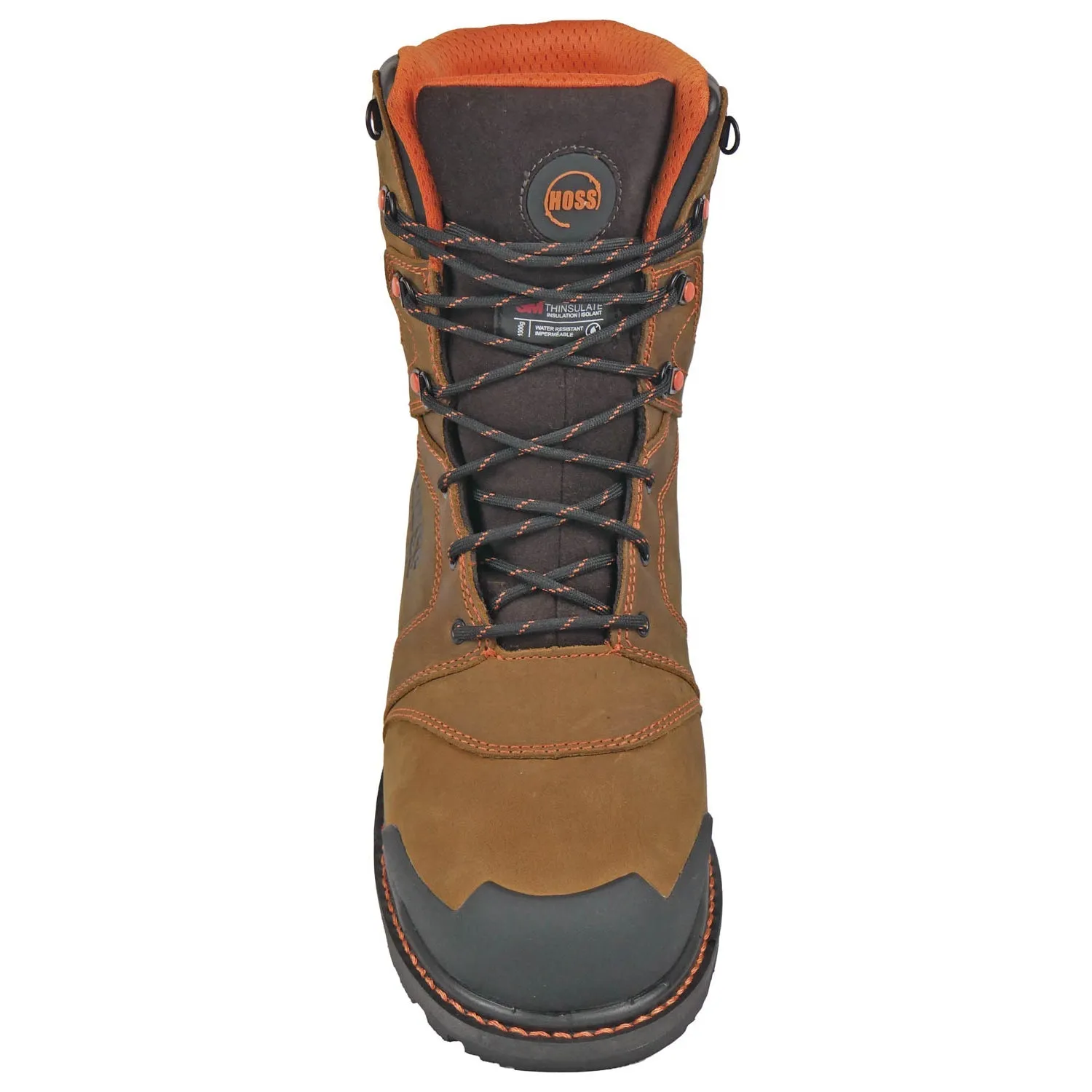 Hoss Boots Mens Clash 1000G Comp Toe Brown Leather Work Boots