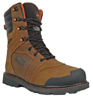 Hoss Boots Mens Clash 1000G Comp Toe Brown Leather Work Boots