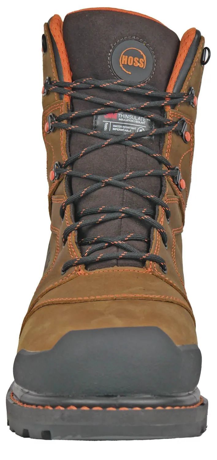 Hoss Boots Mens Clash 1000G Comp Toe Brown Leather Work Boots