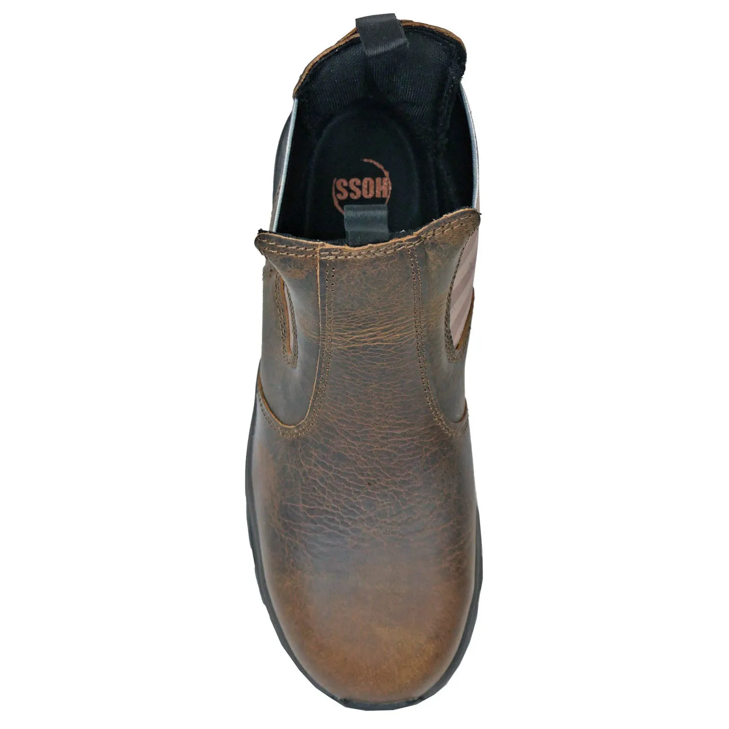 Hoss Boots Mens Old Glory Distressed Brown Leather Work Boots