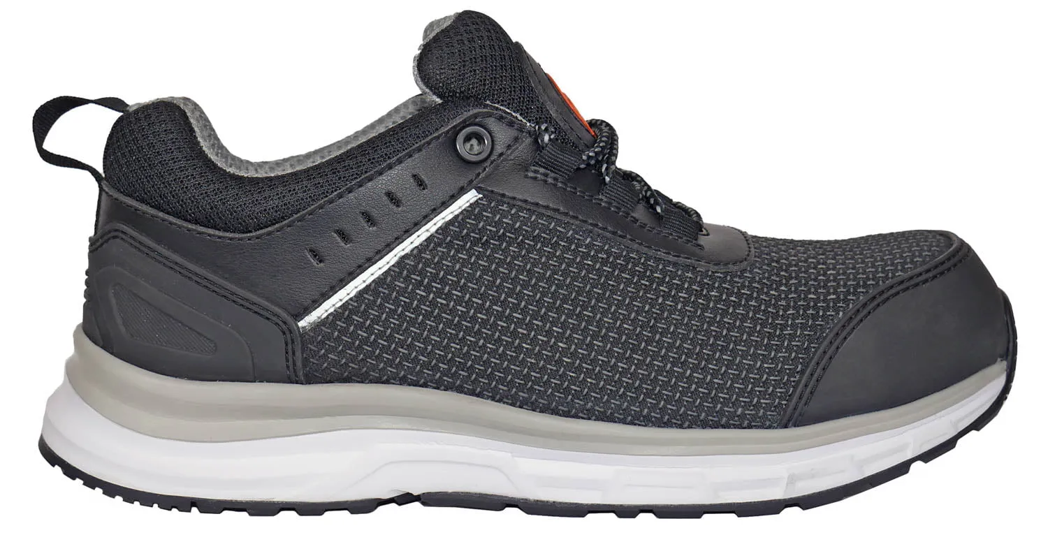 Hoss Boots Mens Shovelhead Composite toe Black Textile Work Shoes