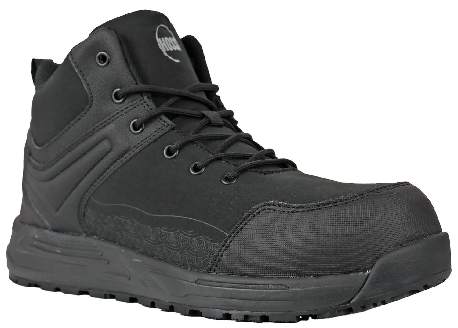 Hoss Boots Mens Wheeler High Composite toe Black Textile Work Boots
