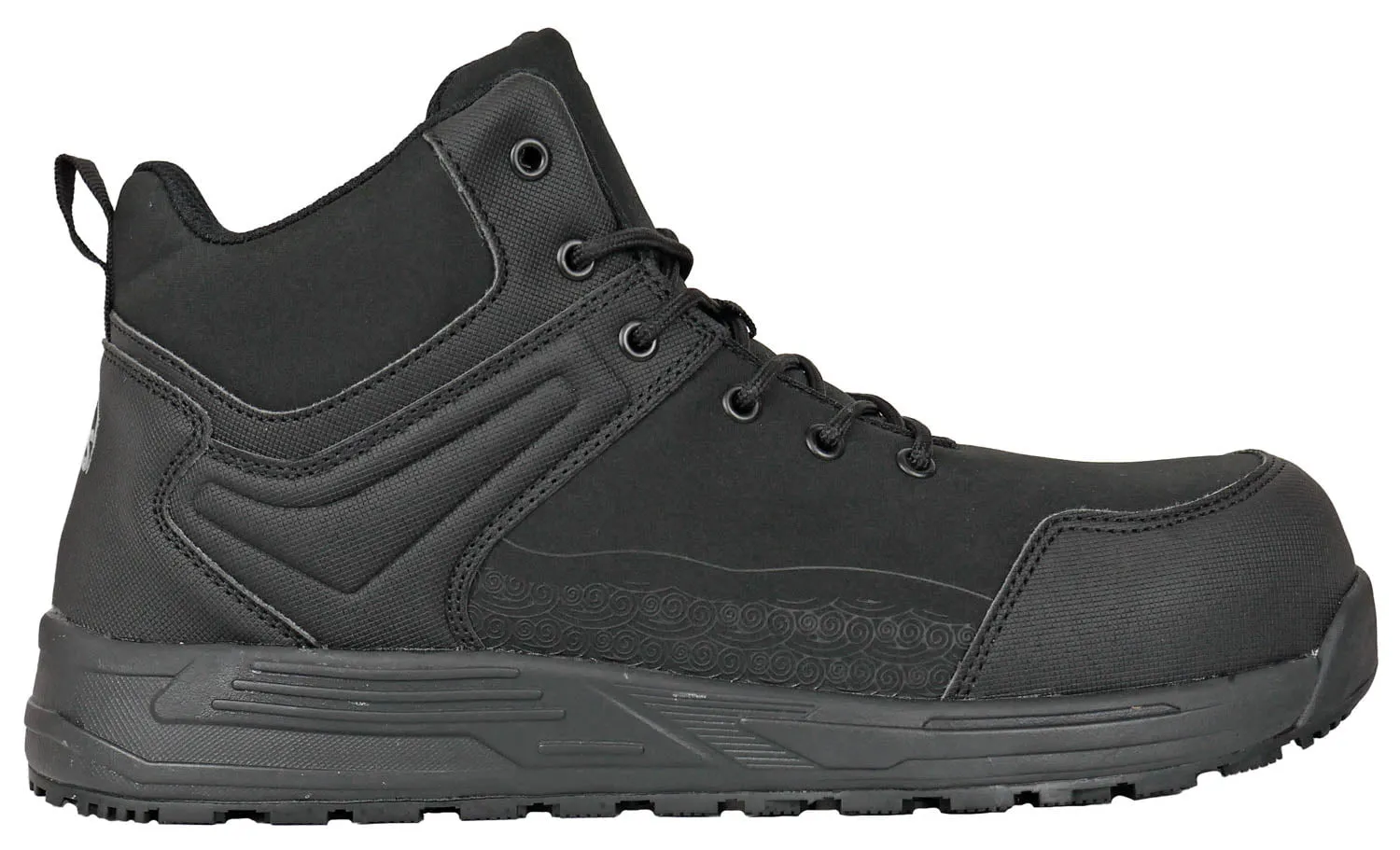 Hoss Boots Mens Wheeler High Composite toe Black Textile Work Boots