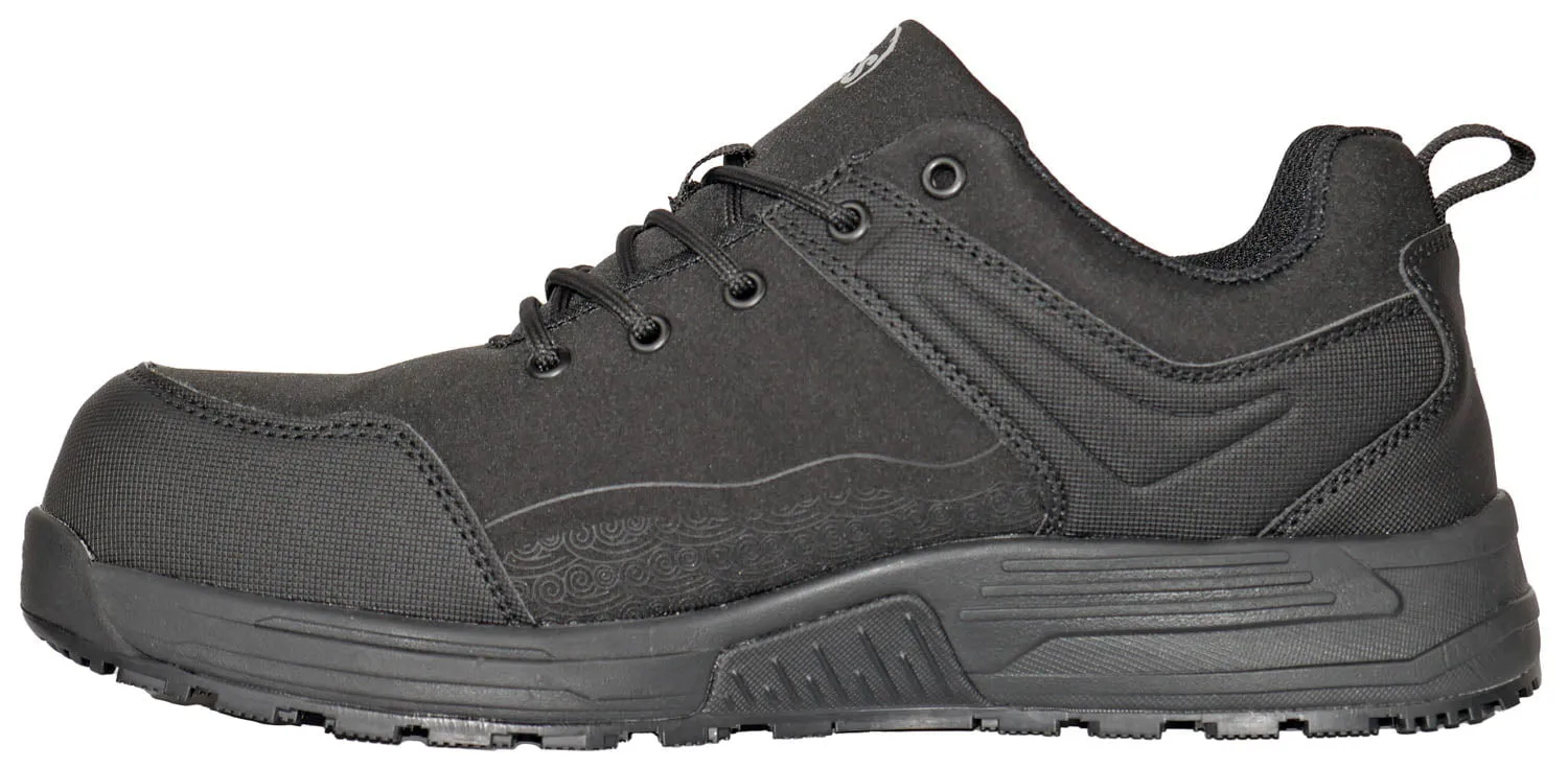 Hoss Boots Mens Wheeler Low Composite toe Black Textile Work Shoes