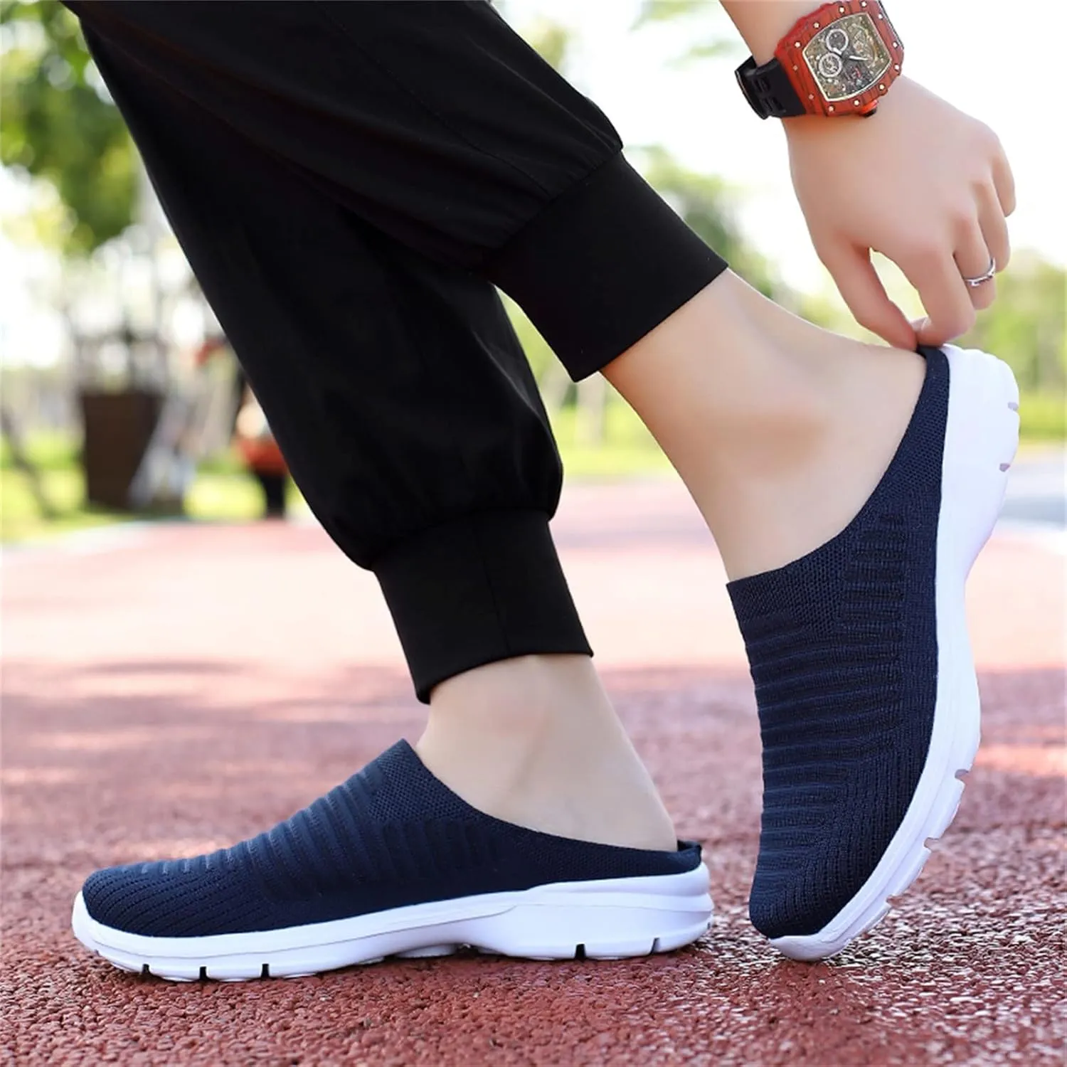 House Slippers Men 8 Mesh Breathable Lightweight Slip On Flat Casual Half Slippers Size 13 Mens Shoes Slippers