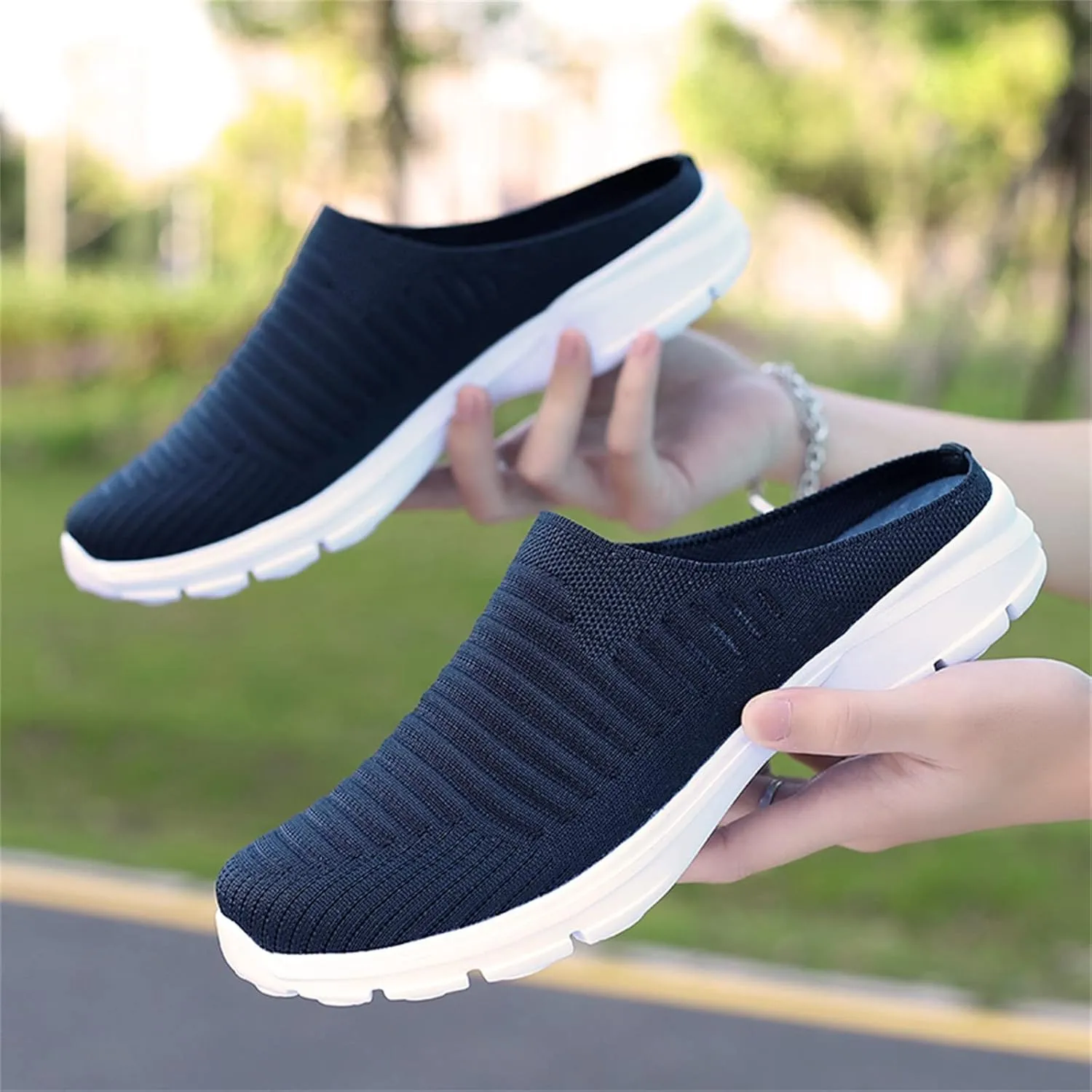 House Slippers Men 8 Mesh Breathable Lightweight Slip On Flat Casual Half Slippers Size 13 Mens Shoes Slippers