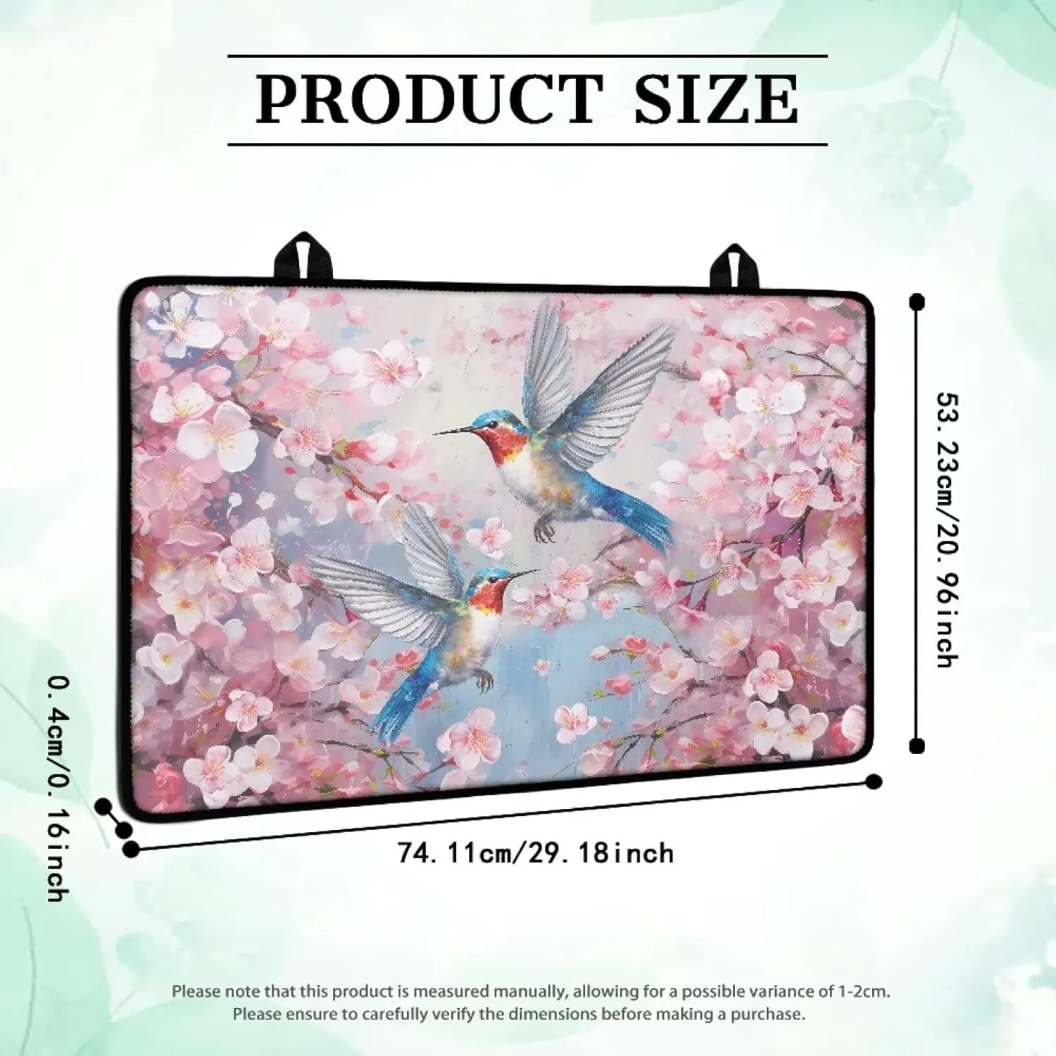 Hummingbird Spring Floral Heat Resistant Rubber Mat for Glass Stove Top Protector, Foldable Oven Cover for Electric Stove