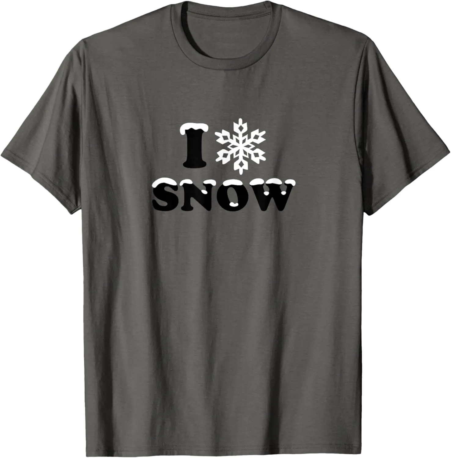 I Love Snow Snowflake Ice Christmas Sledding Ski Snowboard T-Shirt