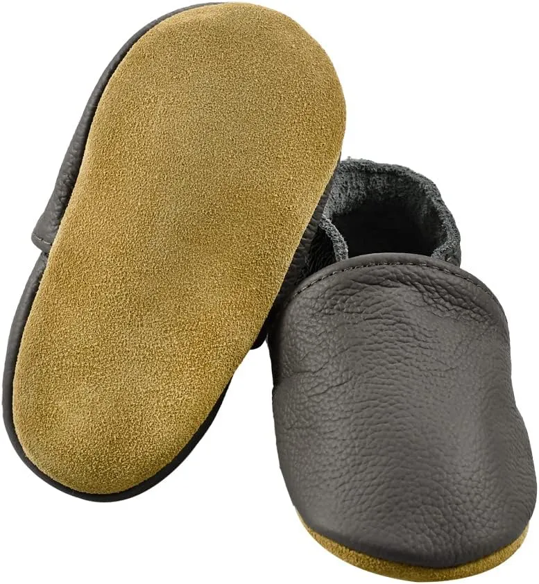 iEvolve Baby Leather Shoes Baby Slippers Soft First Walker Shoes Crib Shoes Moccasins for Toddlers
